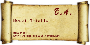 Boszi Ariella névjegykártya